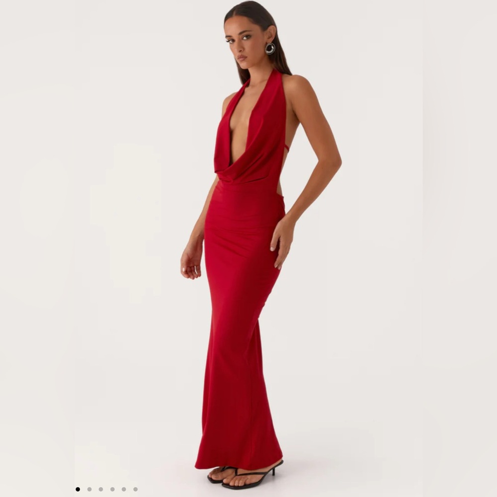 Peppermayo Red Cowl Neck Maxi Dress Size XS (AUS 4 / US 2)